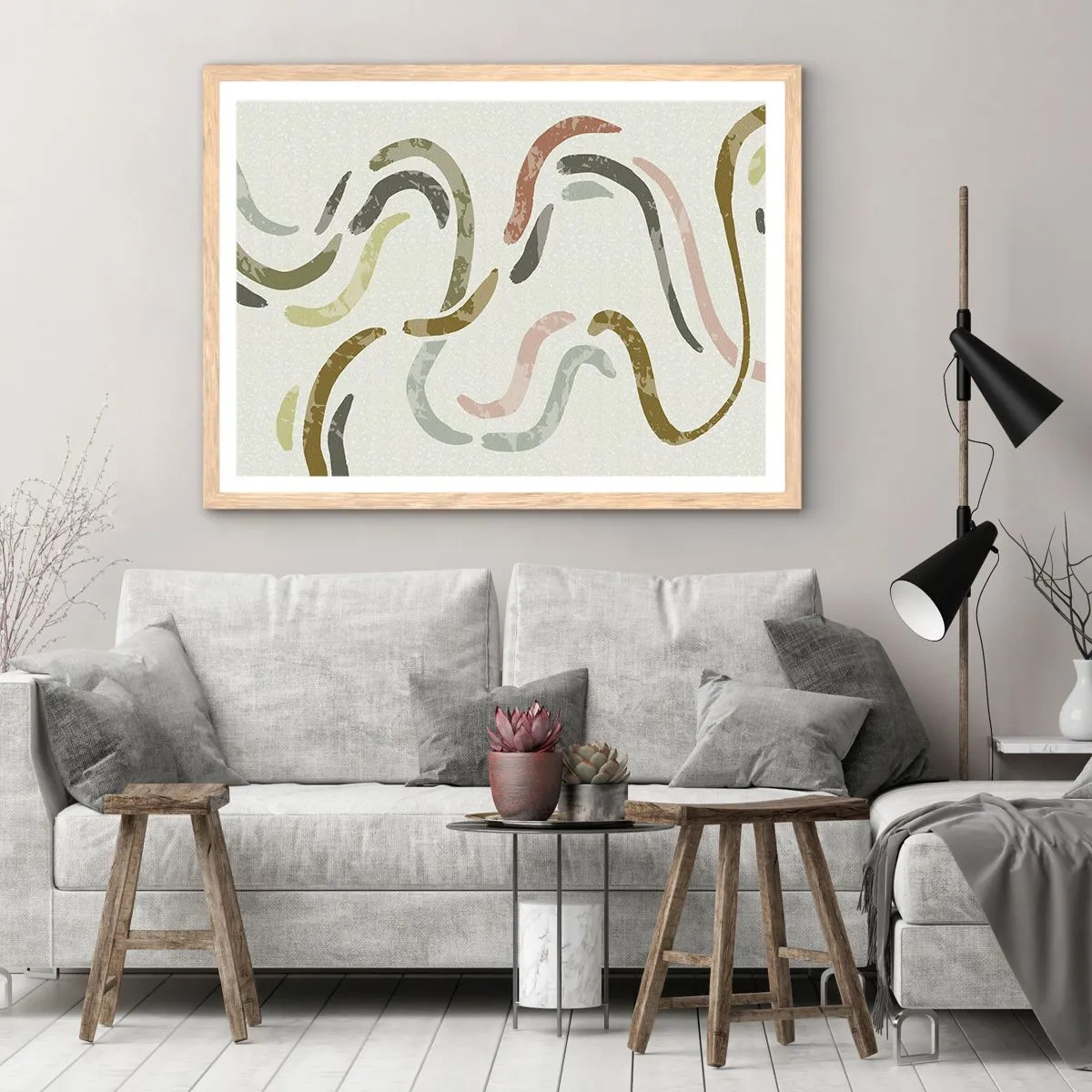 Affisch i ram av ljusek - Abstraktionens glada dans - 40x30 cm