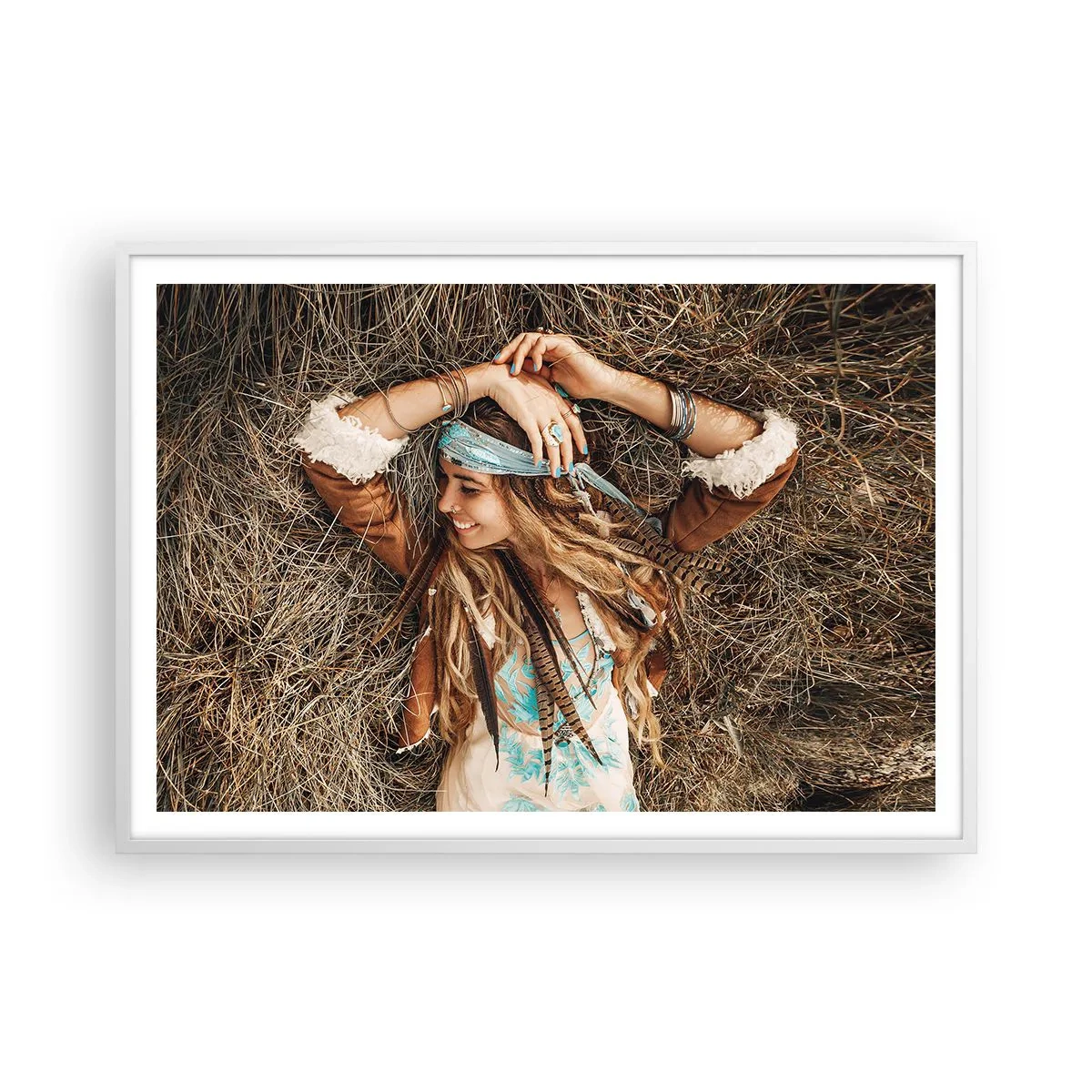 Affisch i vit ram - På väg till kärlekens sommar - 100x70 cm