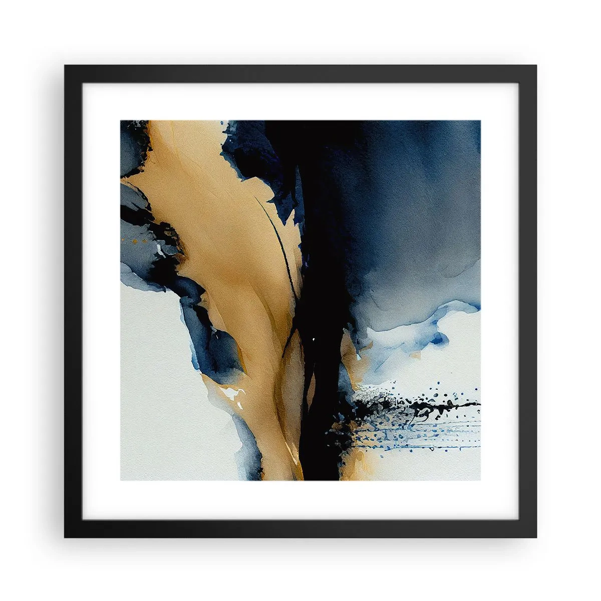 Affisch i svart ram - Bakom ridån - 40x40 cm