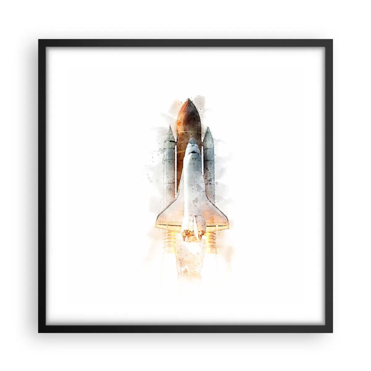 Affisch i svart ram - Upptäckare efter start - 50x50 cm