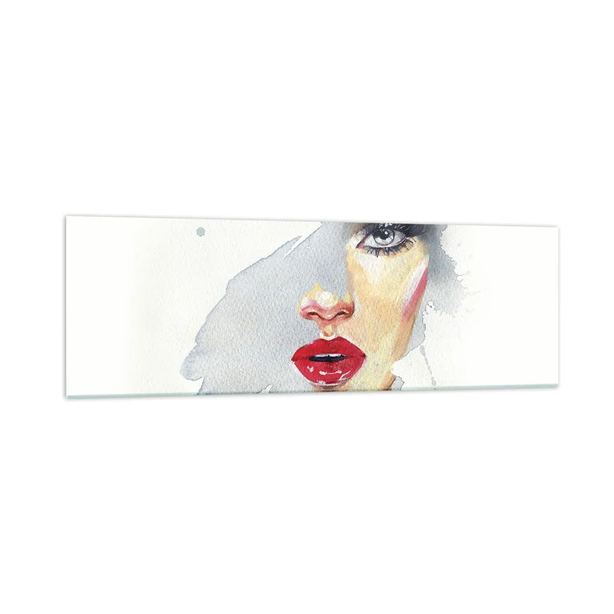 Glastavla - Bild på glas - Reflektion i vattendroppe - 160x50 cm