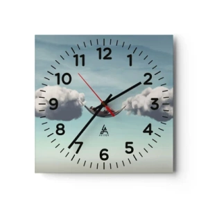 Väggklocka - Klocka på glas - Stundens salighet - 40x40 cm