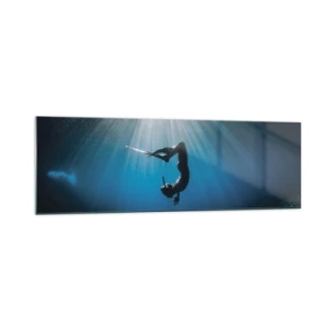Glastavla - Bild på glas - Undervattendans - 160x50 cm