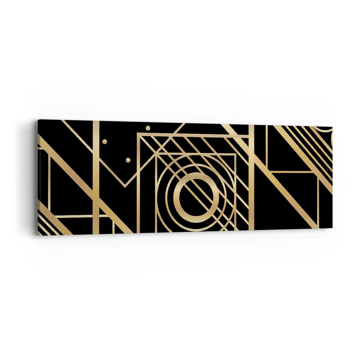 Canvastavla - Bild på duk - Gyllene geometri - 90x30 cm