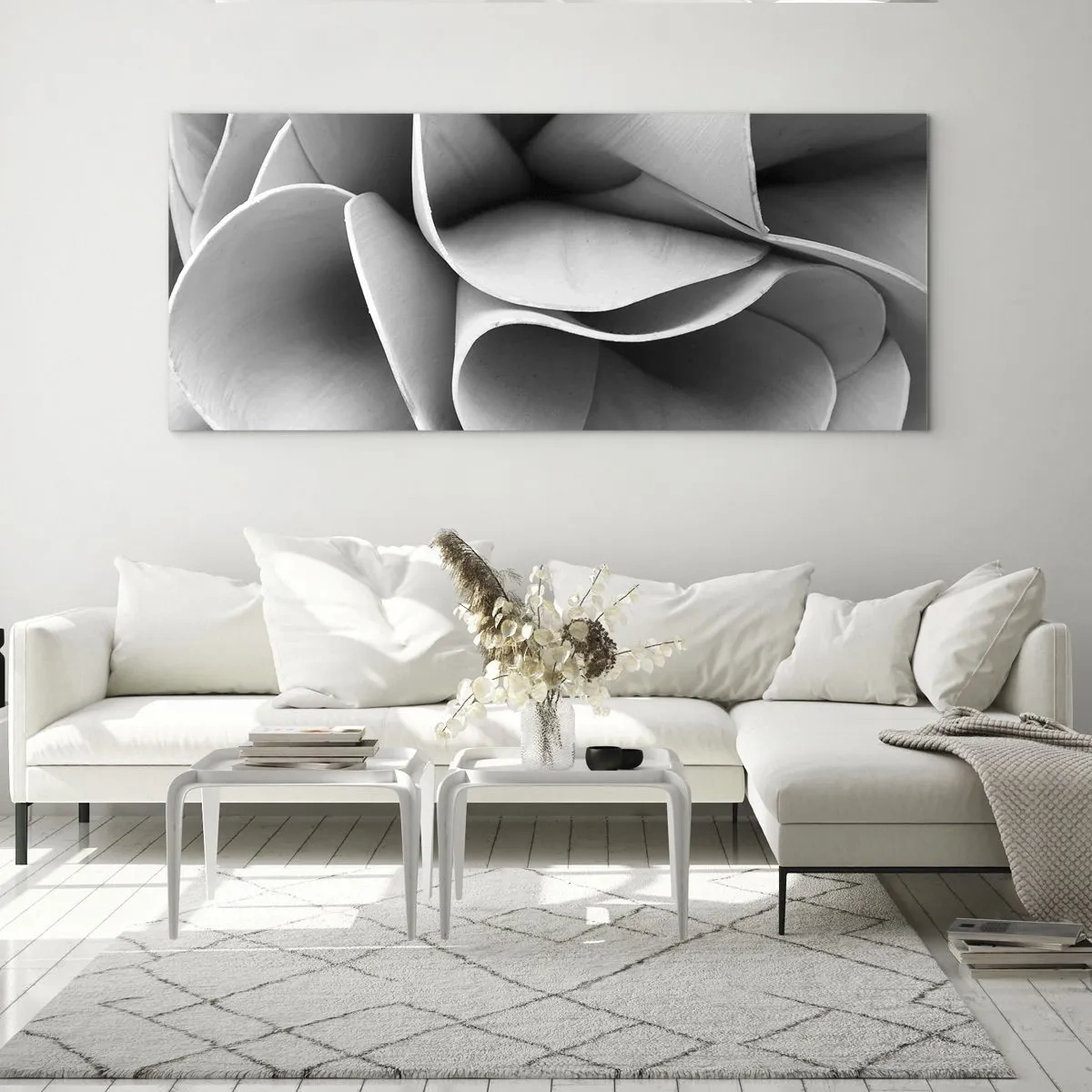 Glastavla - Bild på glas - Det händer i rummet - 120x50 cm