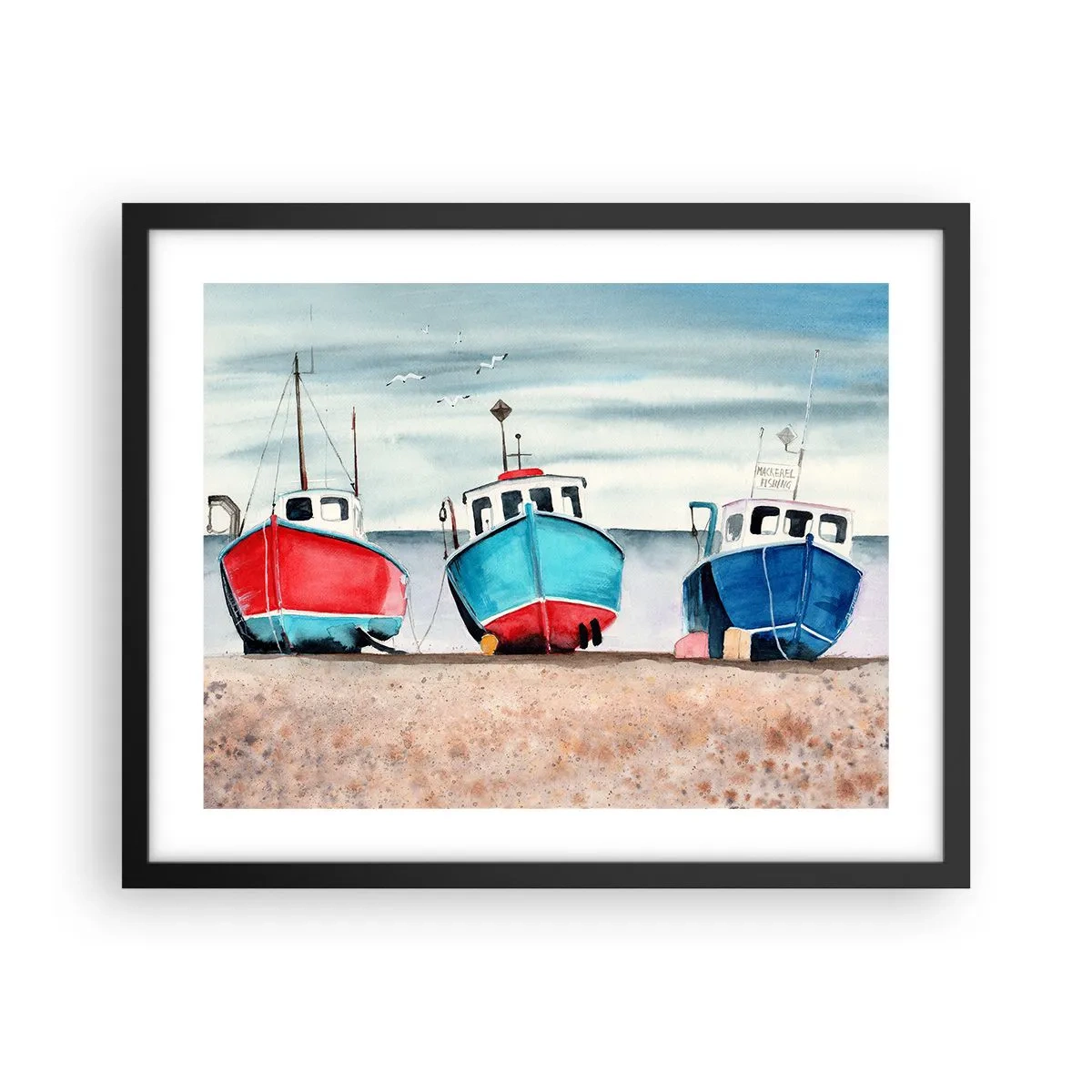 Affisch i svart ram - Redo för fångst - 50x40 cm