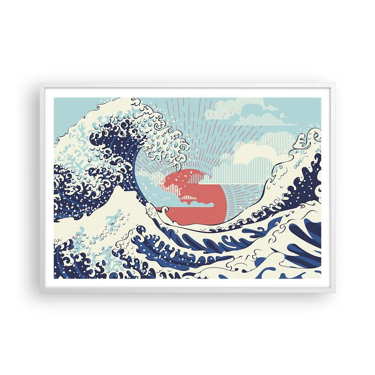 Affisch i vit ram - Ur japanska inspirationer - 100x70 cm