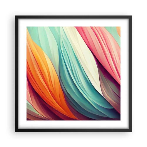 Affisch i svart ram - Regnbågsväv - 50x50 cm