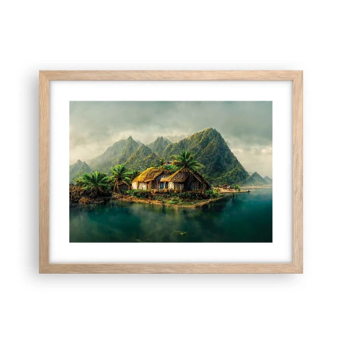 Affisch i ram av ljusek - Tropiskt paradis - 40x30 cm