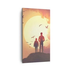 Canvastavla - Bild på duk - Öga mot öga med solen - 45x80 cm