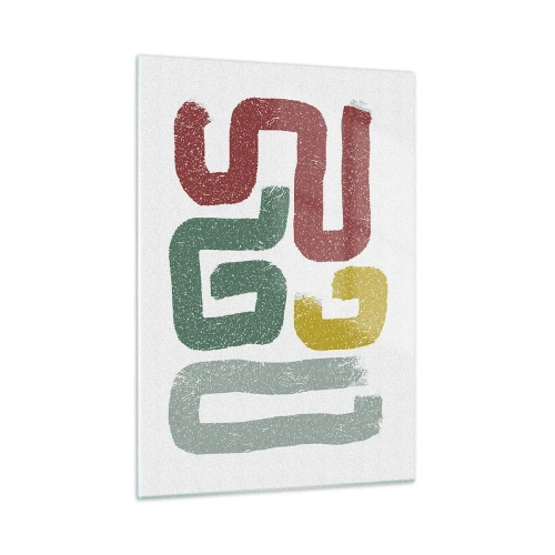 Glastavla - Bild på glas - På ett okänt språk - 50x70 cm