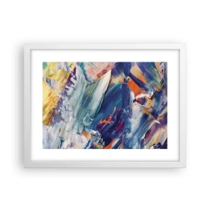 Affisch i vit ram - Färgkaos - 40x30 cm