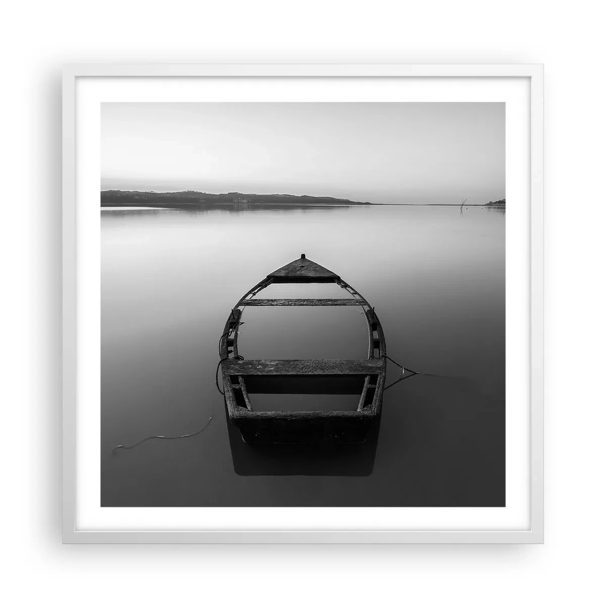 Affisch i vit ram - Längtan och melankoli - 60x60 cm
