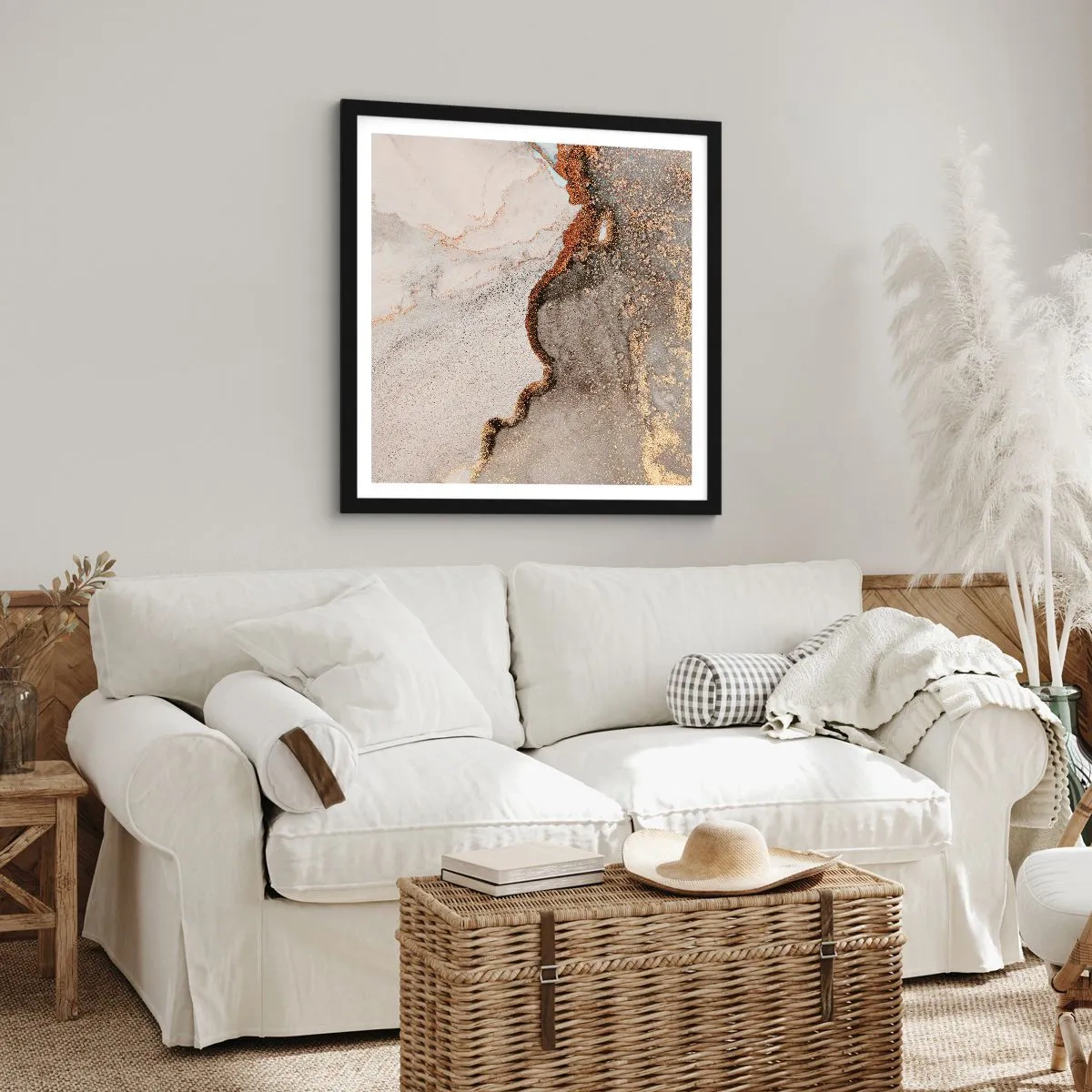 Affisch i svart ram - På färgernas gräns - 60x60 cm