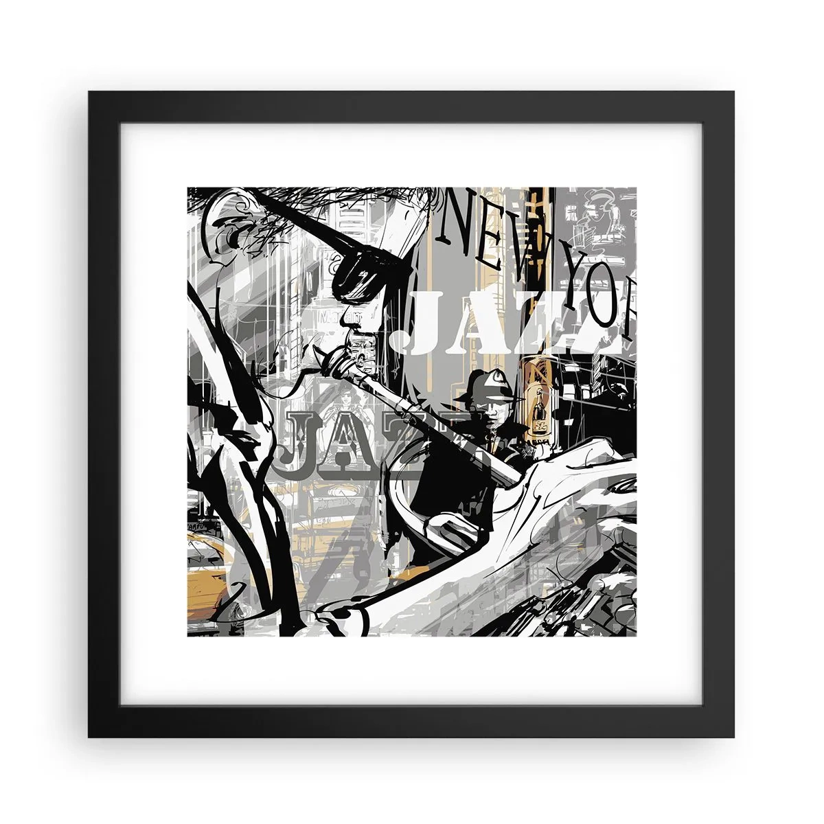 Affisch i svart ram - I New Yorks rytm - 30x30 cm