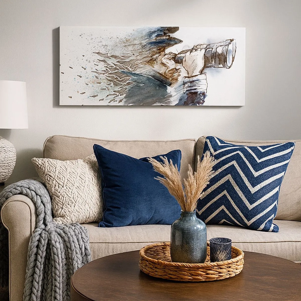 Canvastavla - Bild på duk - Tio i Beauforts skala - 100x40 cm