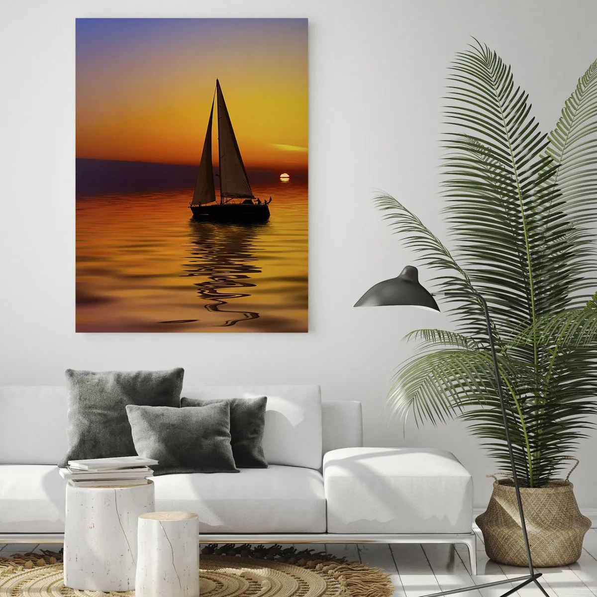 Glastavla - Bild på glas - Så tyst i skymningen... - 70x100 cm