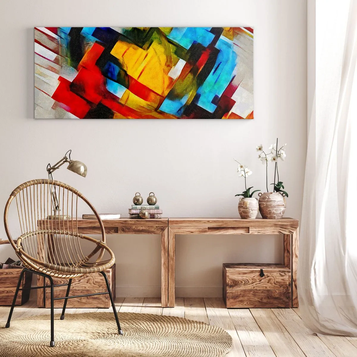 Canvastavla - Bild på duk - Färgmix - 100x40 cm