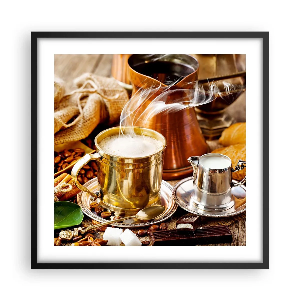 Affisch i svart ram - Ha en trevlig dag! - 50x50 cm