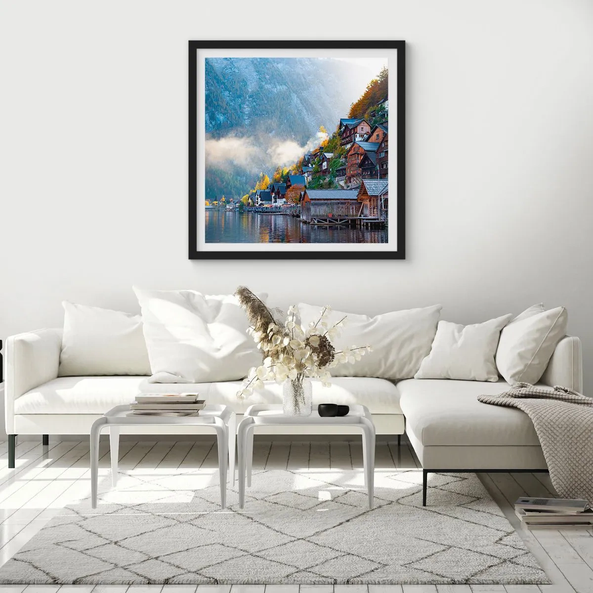 Affisch i svart ram - Alpina klimat - 60x60 cm