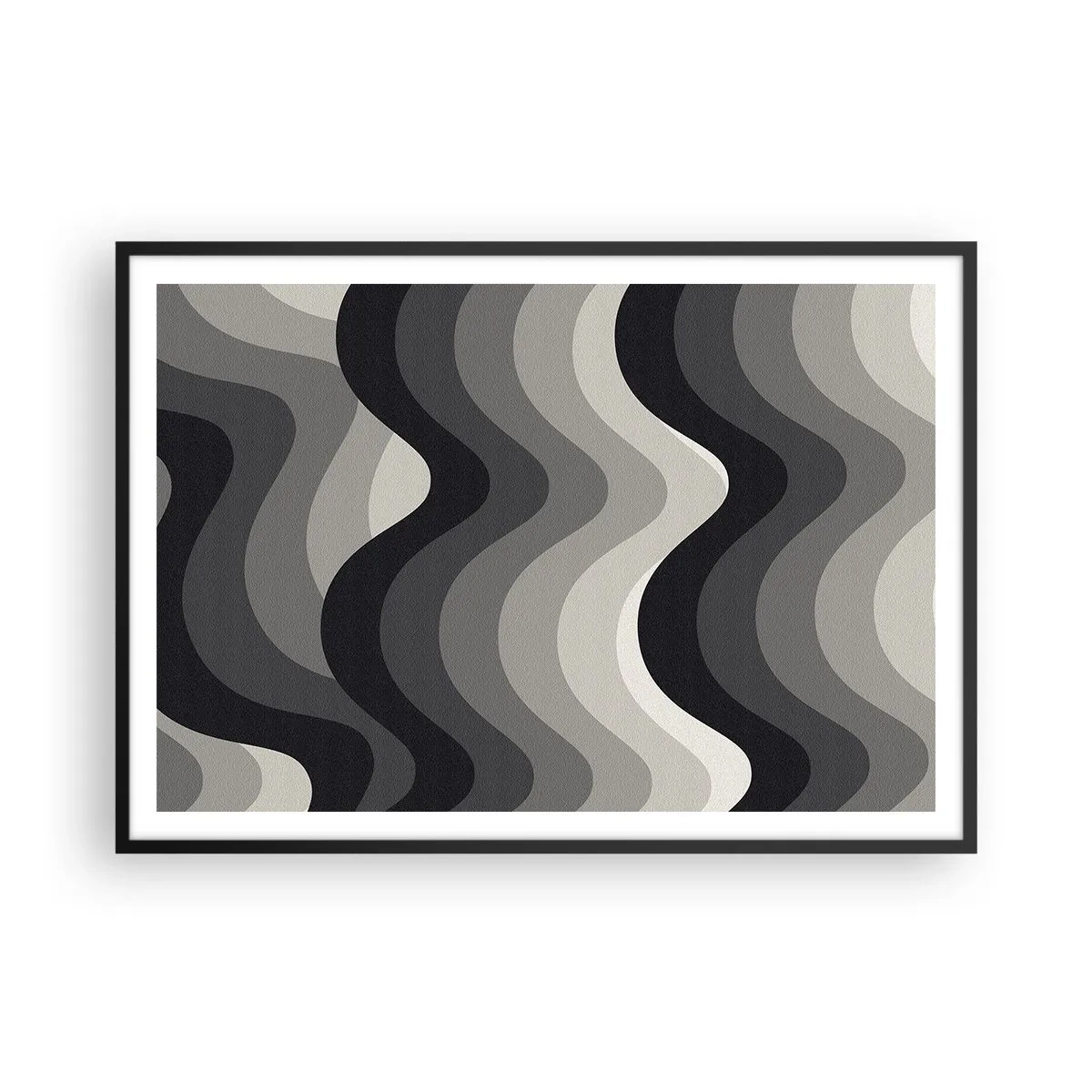 Affisch i svart ram - Våg efter våg - 100x70 cm
