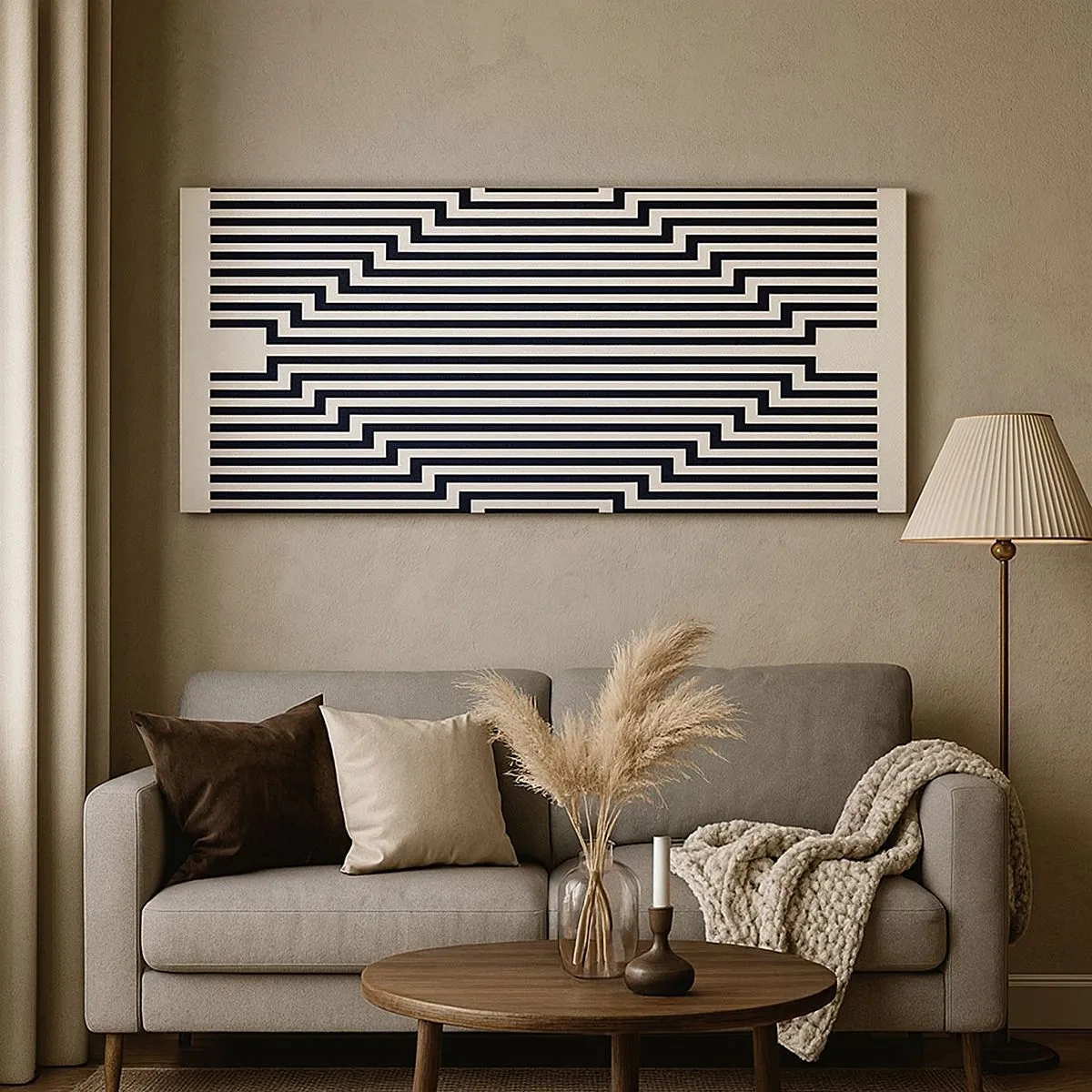 Canvastavla - Bild på duk - Geometrisk illusion - 100x40 cm