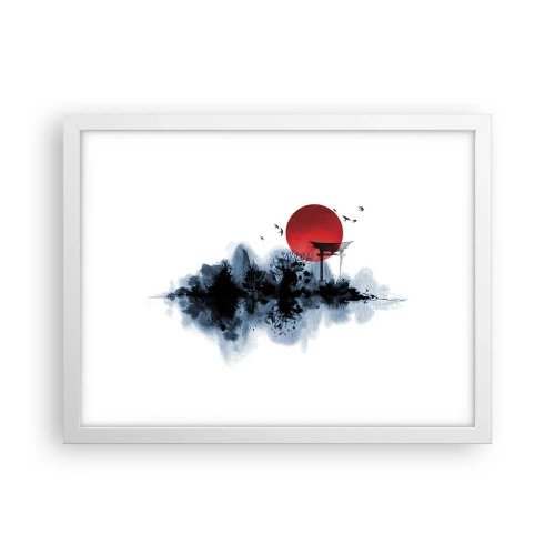 Affisch i vit ram - Japansk utsikt - 40x30 cm