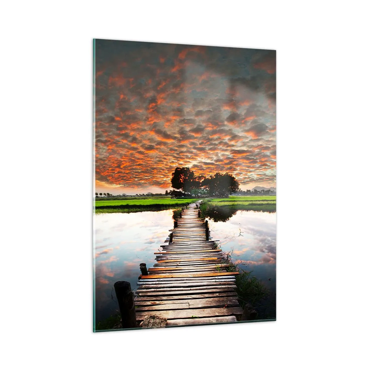 Glastavla - Bild på glas - Fäll ut armarna - andas  - 50x70 cm