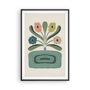 Affisch i svart ram - Symmetrisk bukett - 61x91 cm