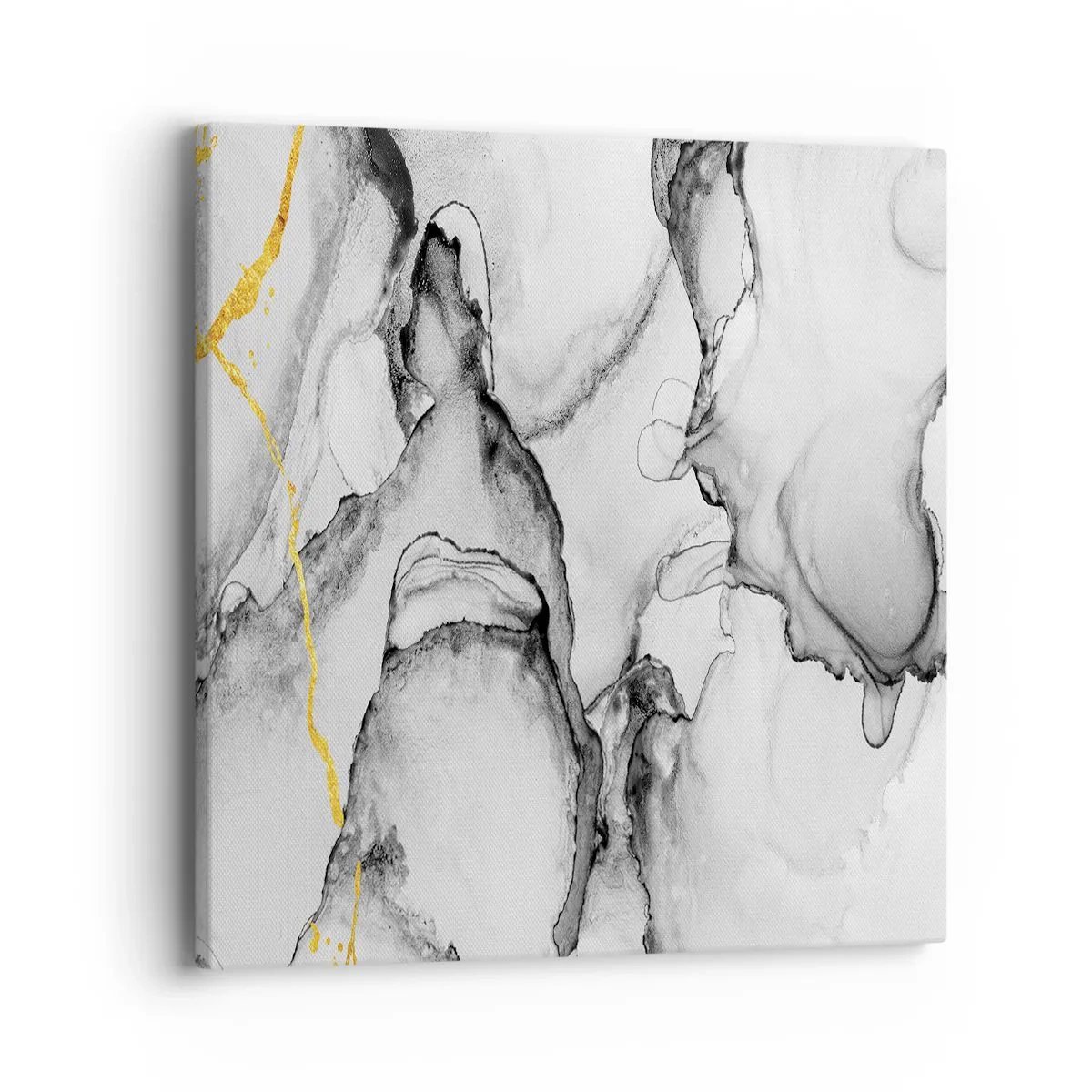 Canvastavla - Bild på duk - Komposition med guldmotiv - 40x40 cm