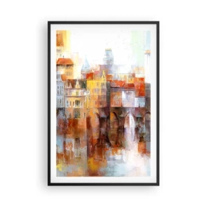 Affisch i svart ram - Vackert under bron - 61x91 cm