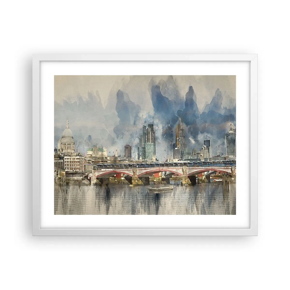 Affisch i vit ram - London i hela sin prakt - 50x40 cm