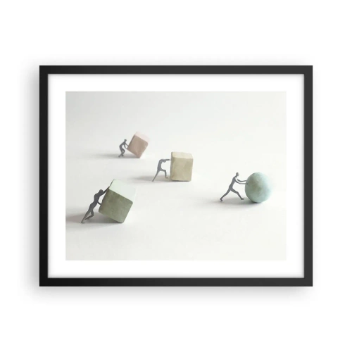 Affisch i svart ram - Livet leker - 50x40 cm