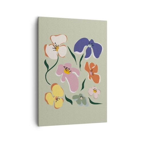 Canvastavla - Bild på duk - Penséer - 50x70 cm