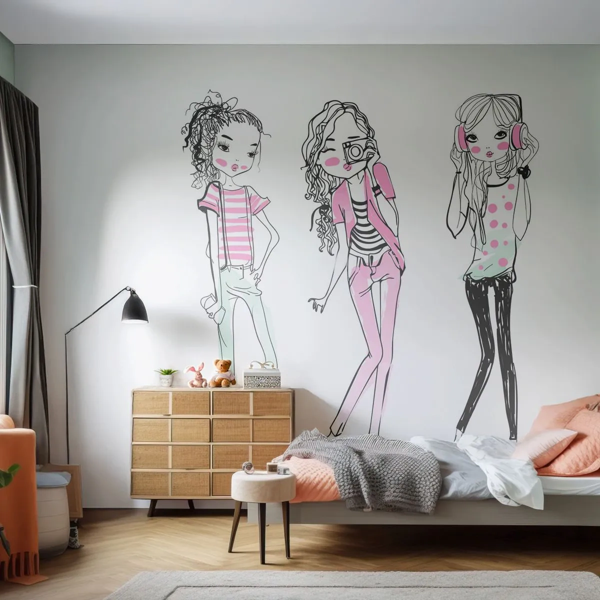 Självhäftande Fototapet Deluxe Sticker - Det blir kul - Ungdom, Flicka, Tonåring - 250x175 cm