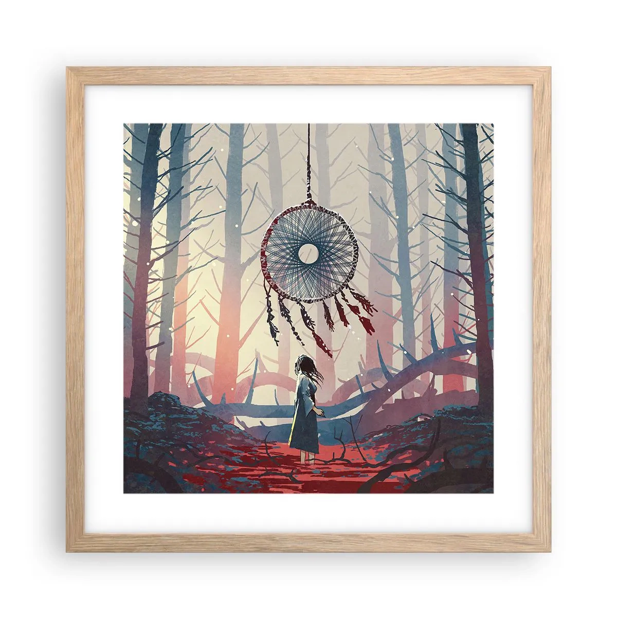 Affisch i ram av ljusek - Hemlighetsfull ritual av lyckan - 40x40 cm