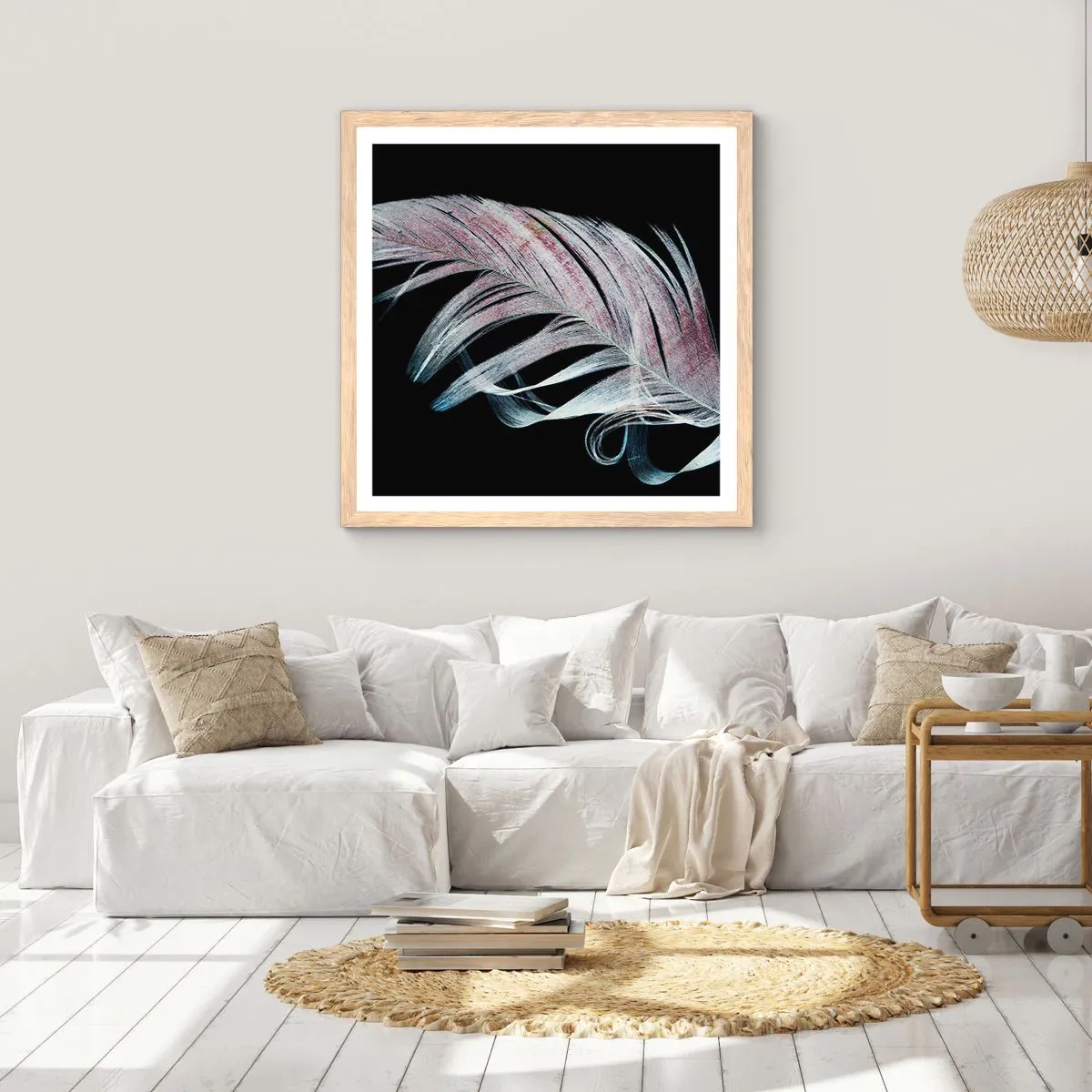 Affisch i ram av ljusek - Tänk på smekning - 40x40 cm