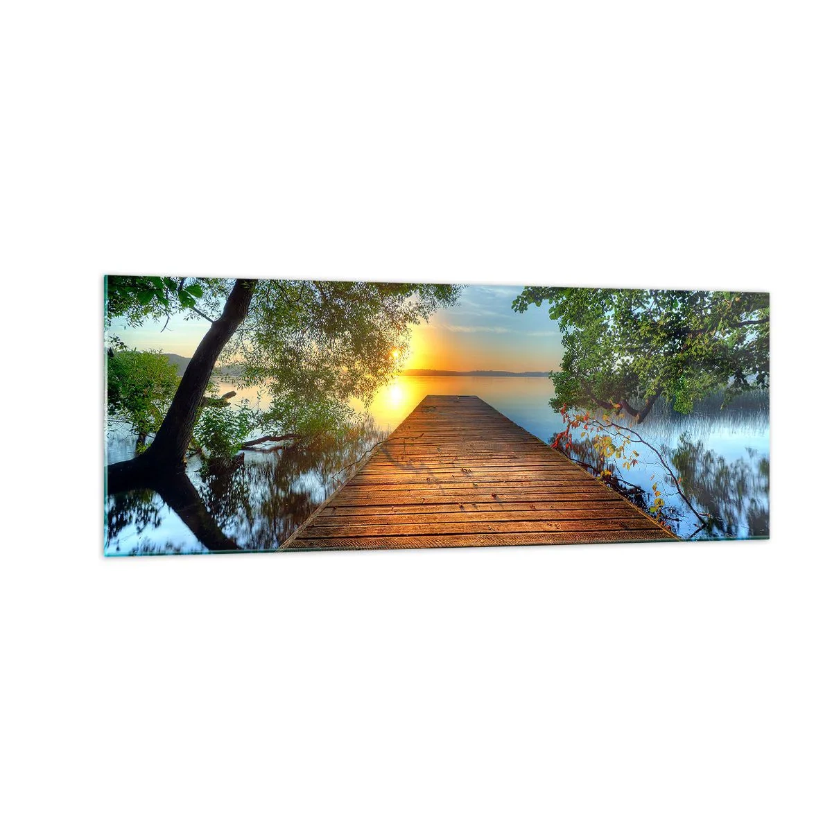 Glastavla - Bild på glas - Sakta ner, sätt dig - 140x50 cm