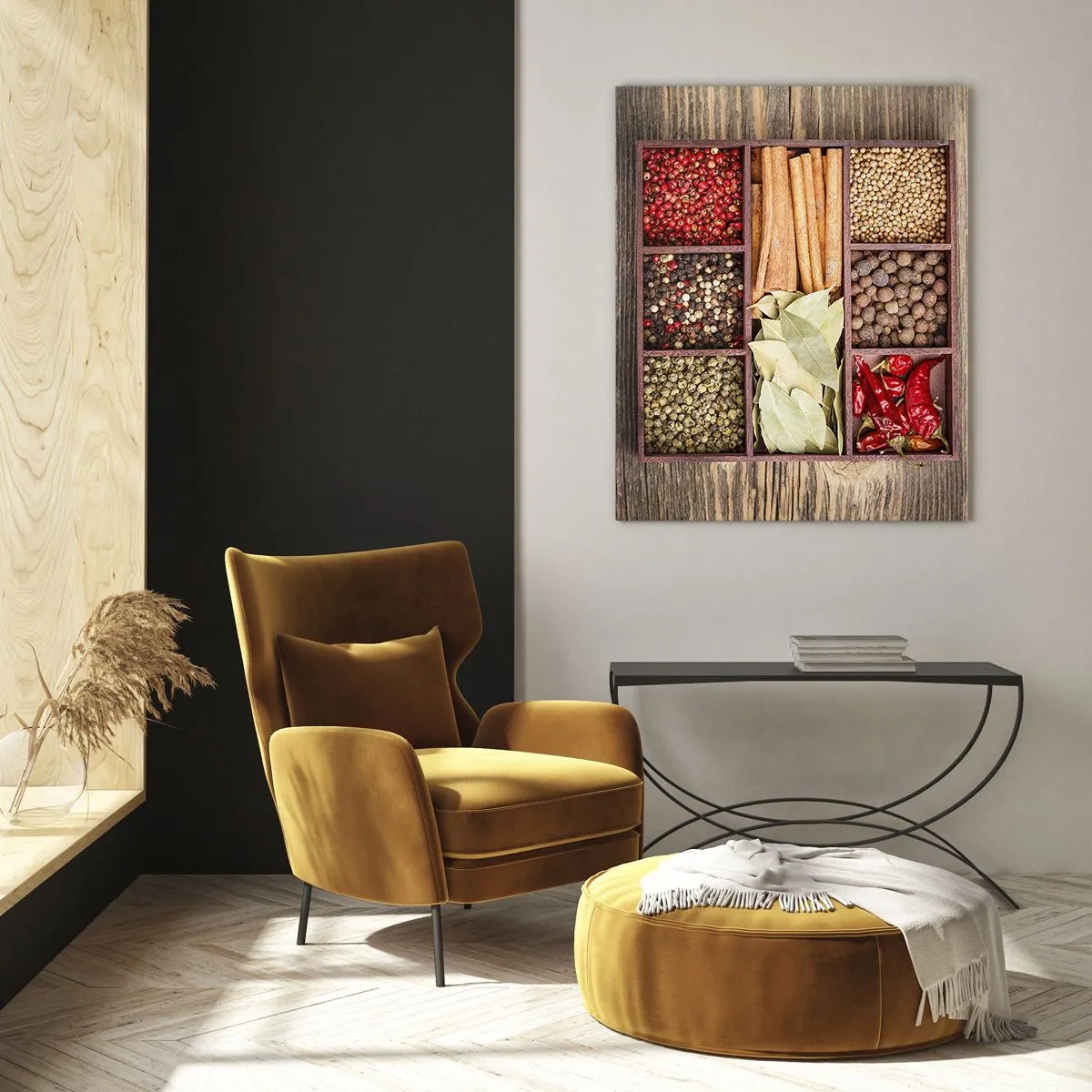 Glastavla - Bild på glas - Formordning, arombukett - 50x70 cm