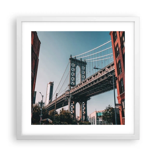 Affisch i vit ram - Över stadens vågor - 40x40 cm