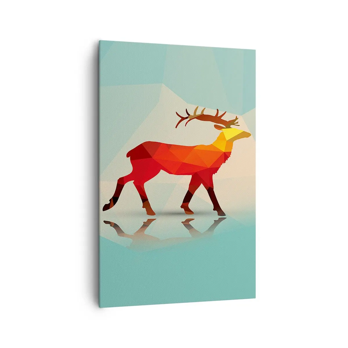 Canvastavla - Bild på duk - Geometrisk hjort - 80x120 cm