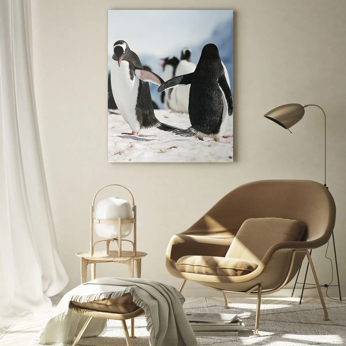 Glastavla - Bild på glas - Dans på snön - 80x120 cm