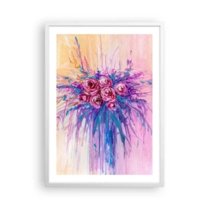 Affisch i vit ram - Rosfontän - 50x70 cm