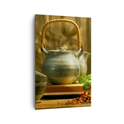 Canvastavla - Bild på duk - Avhandling om tedrickande - 80x120 cm