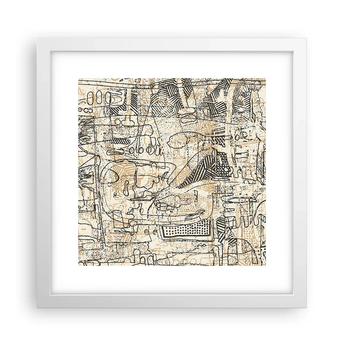 Affisch i vit ram - Väntar på avkodning - 30x30 cm