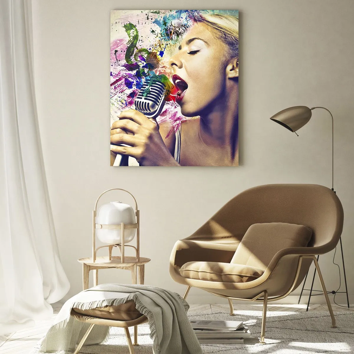 Glastavla - Bild på glas - Måla världen med rösten - 80x120 cm