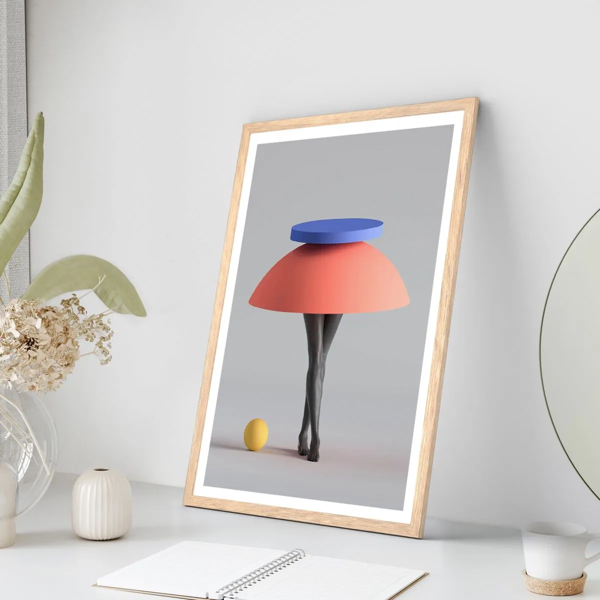 Affisch i ram av ljusek - Surrealistisk komposition - 61x91 cm