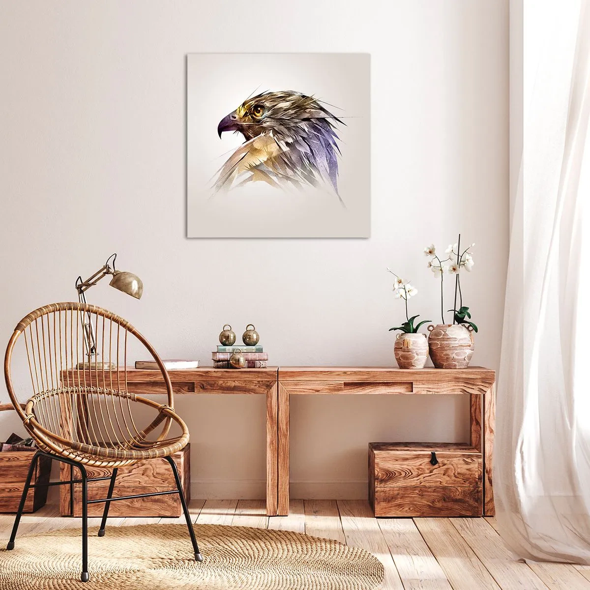 Canvastavla - Bild på duk - En kämpes porträtt - 70x70 cm