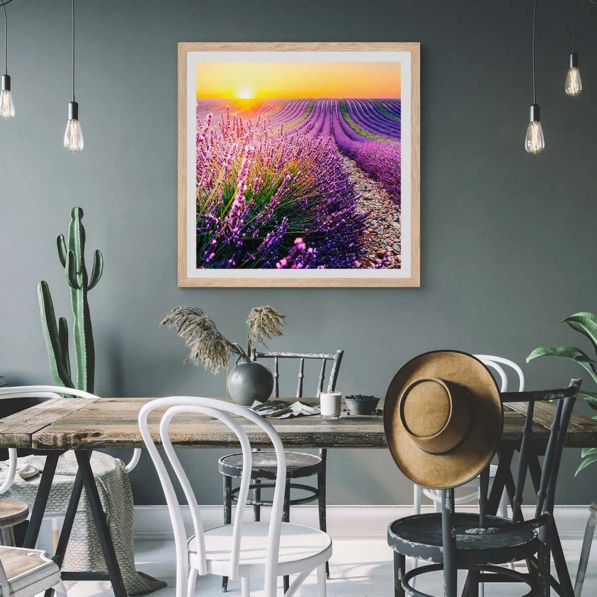 Affisch i ram av ljusek - Doftande åkermark - 40x40 cm