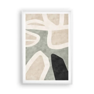 Affisch i vit ram - Komposition med svart motiv - 61x91 cm